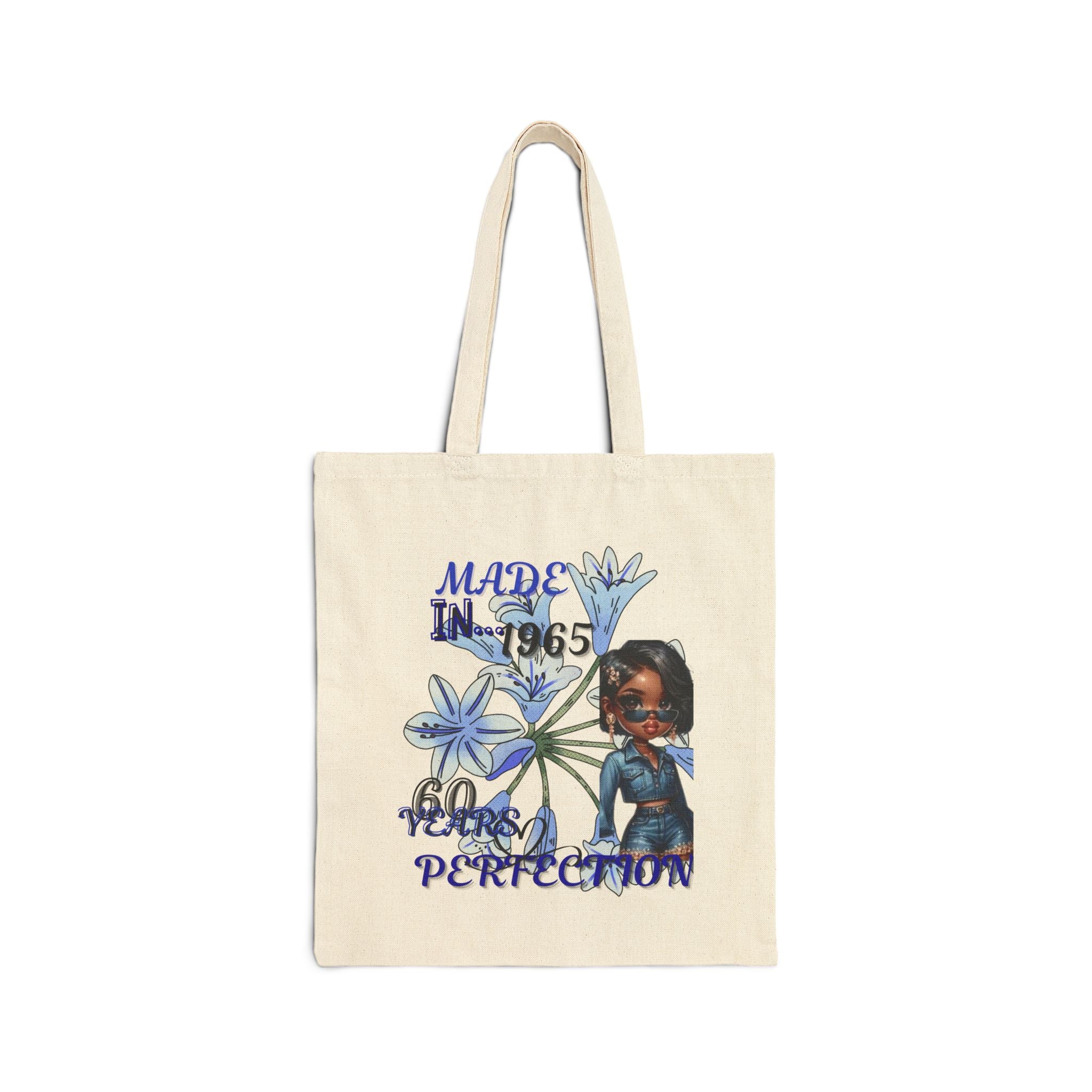Vintage-Inspired Cotton Canvas Tote Bag, Made in 1965, Perfect for Everyday Use, Eco-Friendly Gift, Stylish and Functional