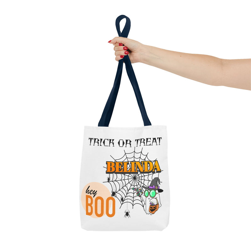 Halloween Tote Bag: Personalized Trick or Treat Bag, Spooky Gift, Custom Name Tote, Fall Accessory, Party Favor