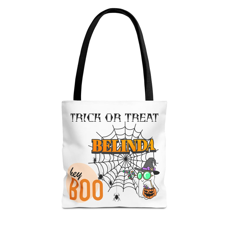 Halloween Tote Bag: Personalized Trick or Treat Bag, Spooky Gift, Custom Name Tote, Fall Accessory, Party Favor