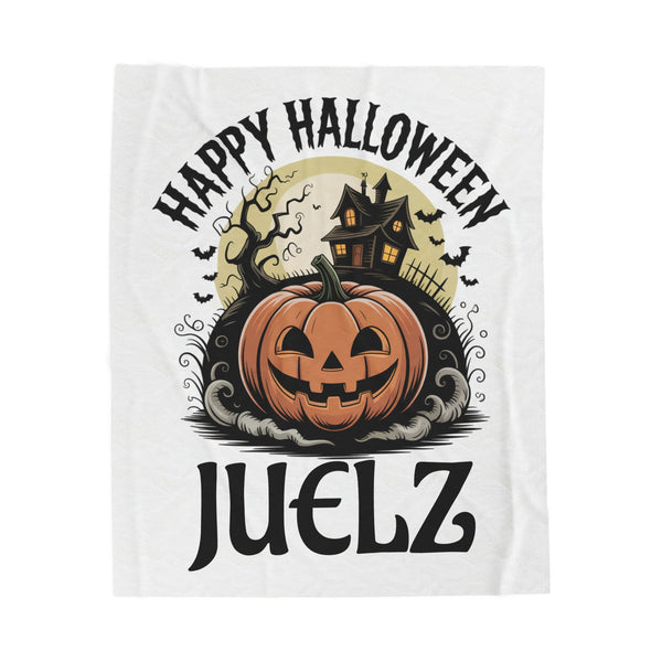 Halloween Velveteen Plush Blanket, Cozy Throw for Spooky Nights, Personalized Gift, Autumn Decor, Warm and Soft Blanket