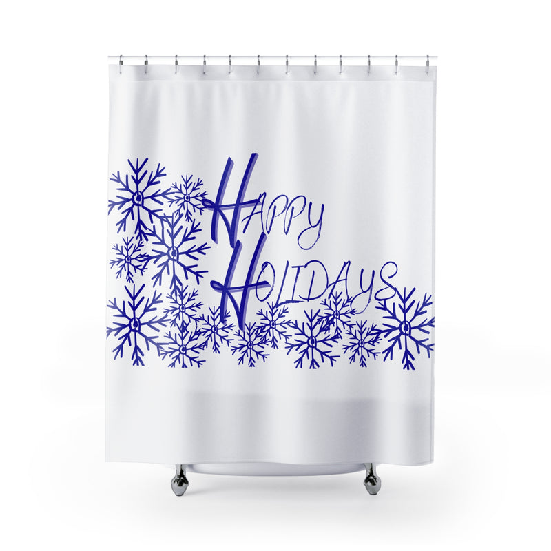 Happy Holidays Snowflake Shower Curtain