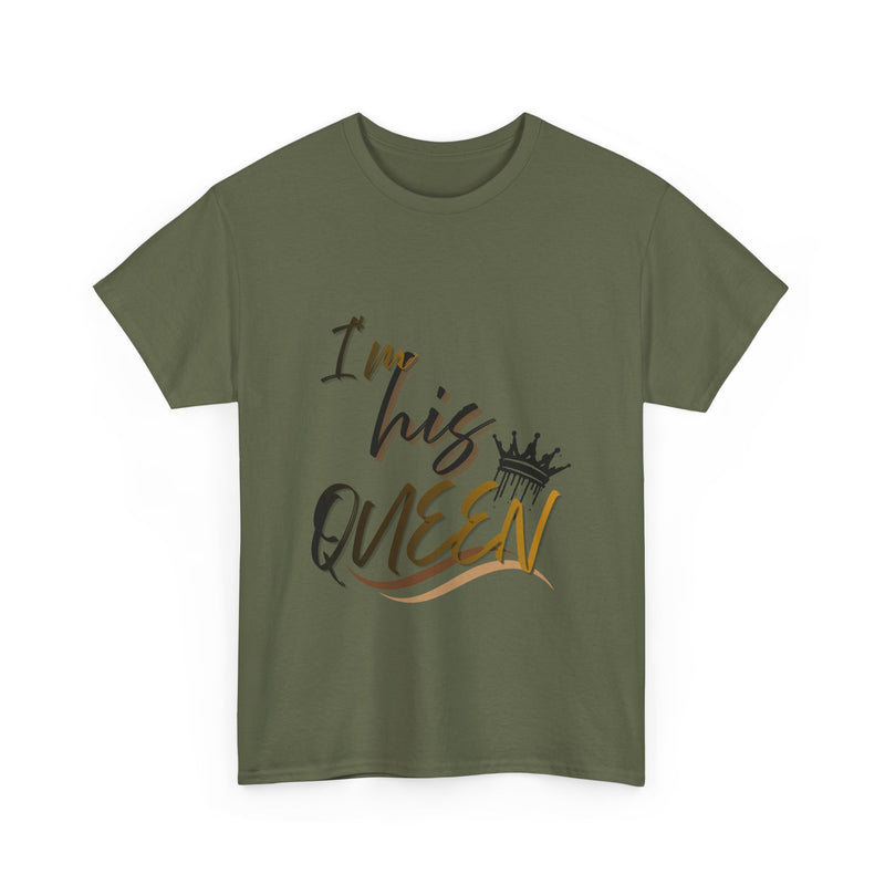 His Queen Unisex Heavy Cotton Tee - Stylish Couples Shirt