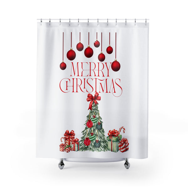 Merry Christmas Shower Curtain - Festive Holiday Decor