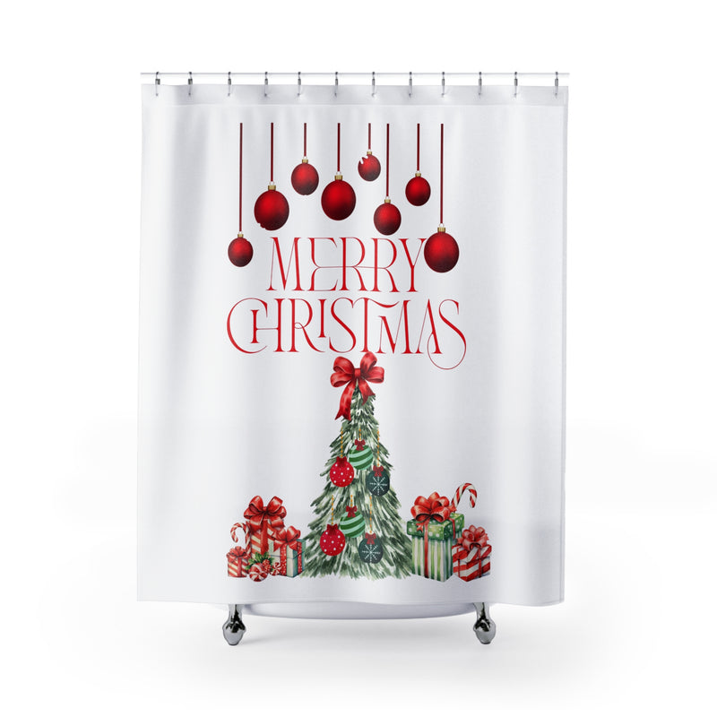 Merry Christmas Shower Curtain - Festive Holiday Decor
