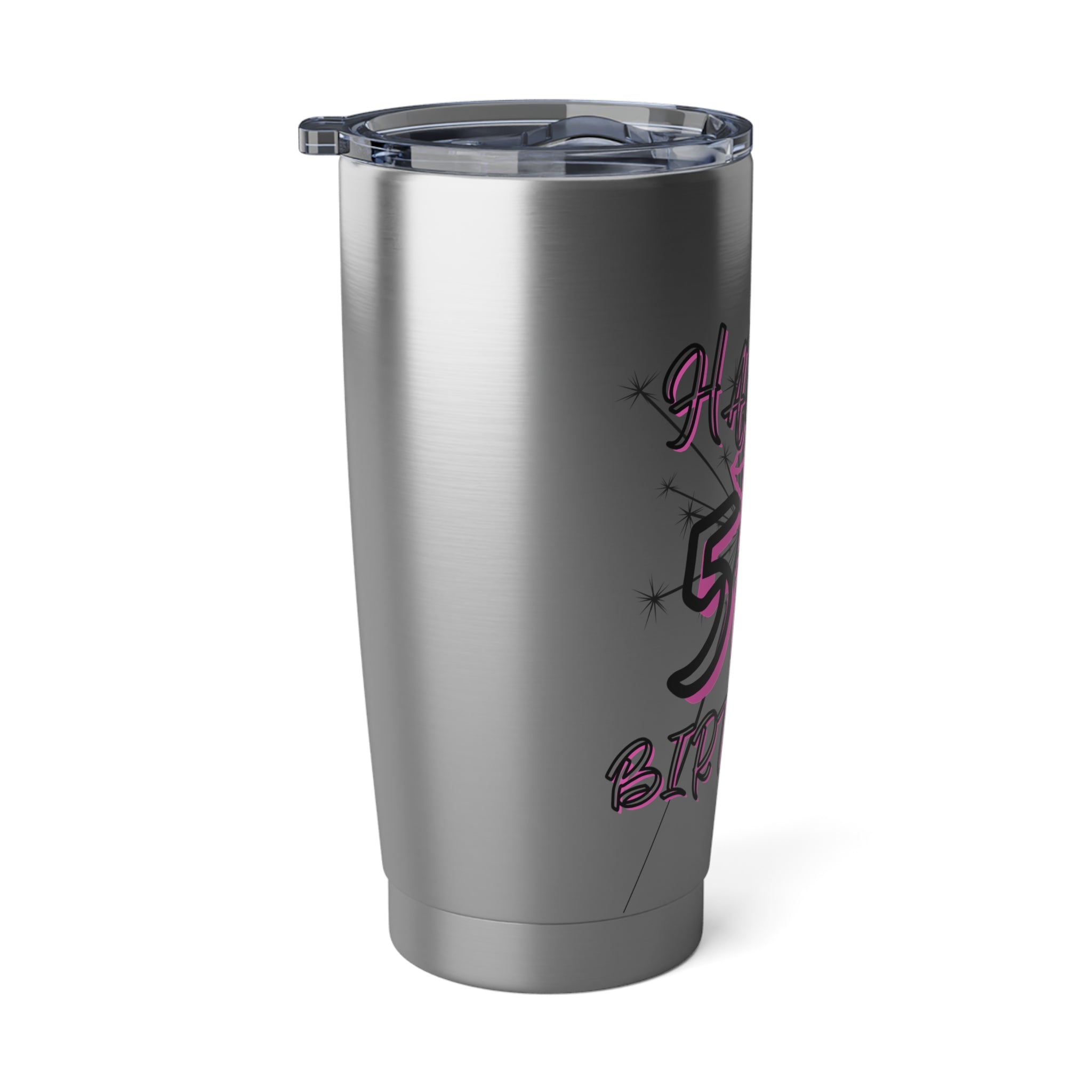 Happy 51st Birthday Vagabond Tumbler, Personalized Travel Mug, Gift for Kids, Birthday Party Favor, Metallic Insulated Drinkware