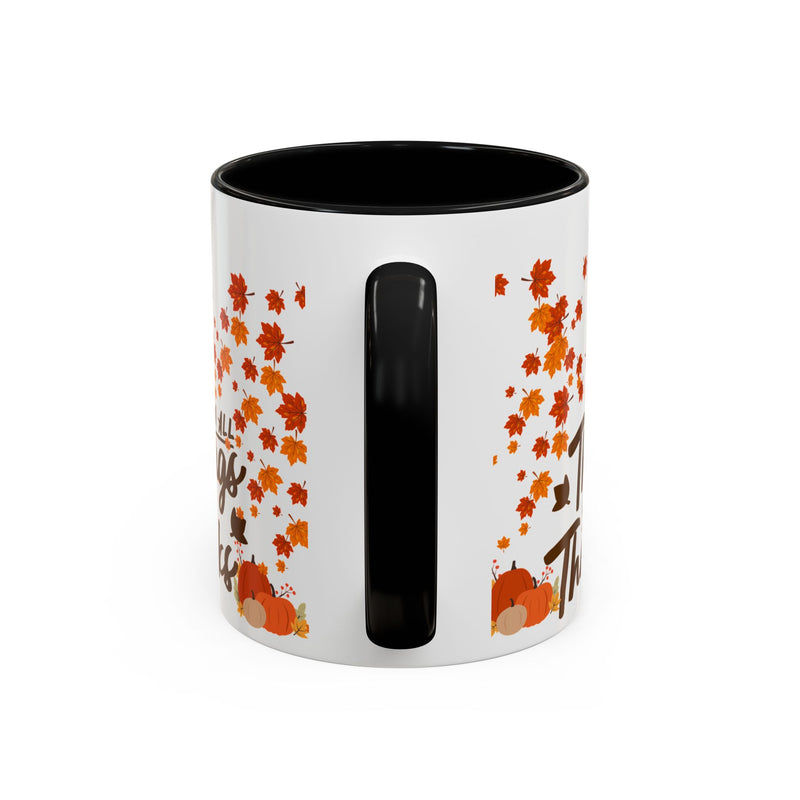 Thanksgiving Accent Coffee Mug - 'In All Things Give Thanks'