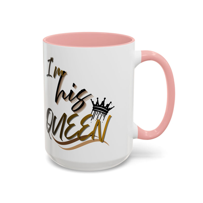 His Queen Accent Coffee Mug - Stylish Ceramic Mug for Couples