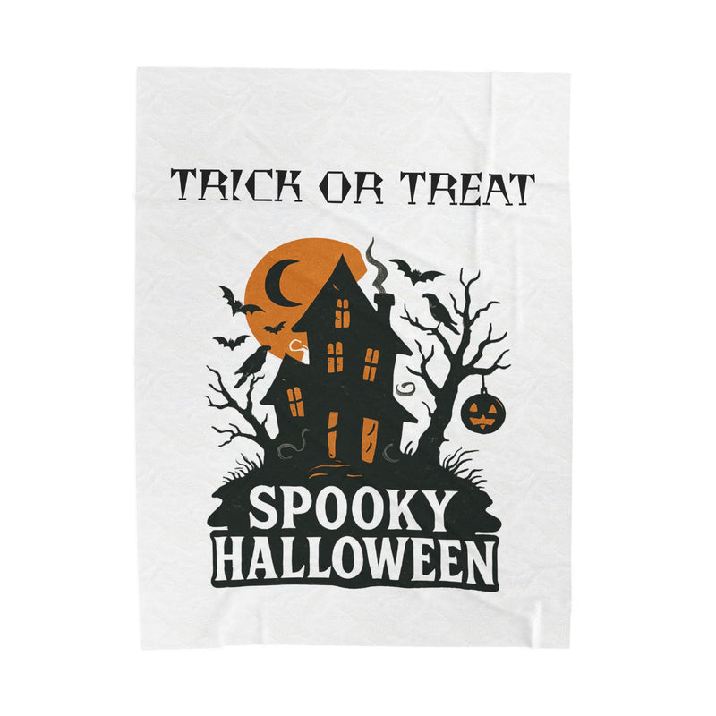 Halloween Plush Blanket, Cozy Throw Blanket, Spooky Decor, Trick or Treat Gift, Autumn Home Accent, Seasonal Snuggle