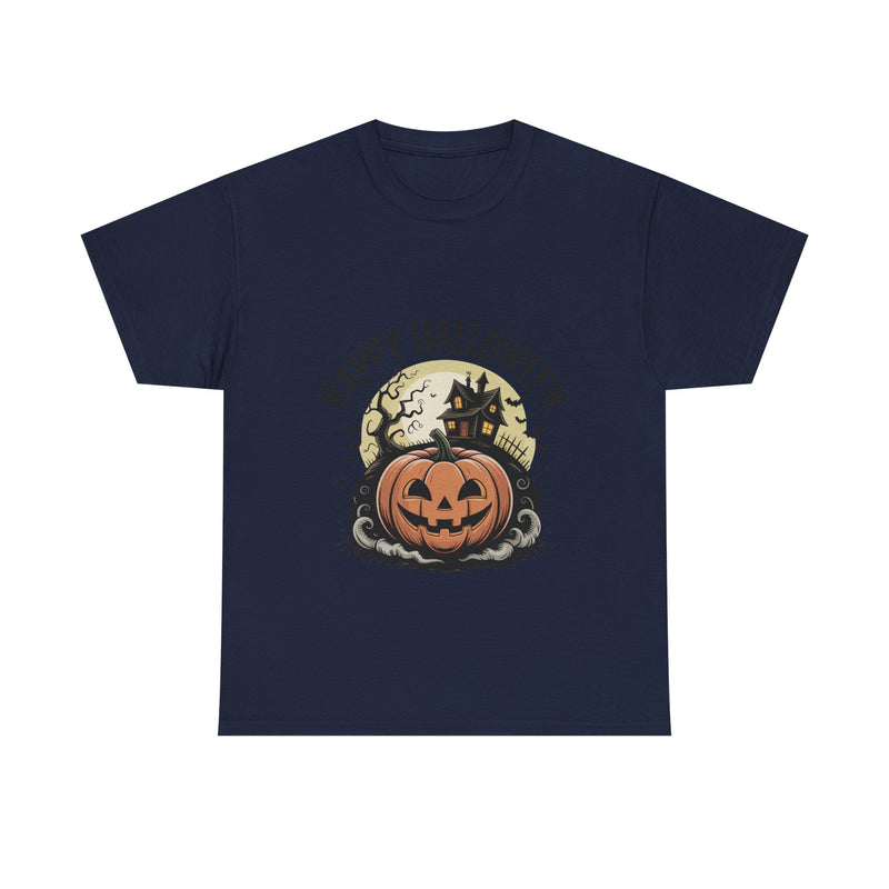 Halloween Pumpkin Tee | Unisex Heavy Cotton Tee | Fall Apparel, Spooky Shirt, Halloween Costume, Autumn Style, Seasonal Gift