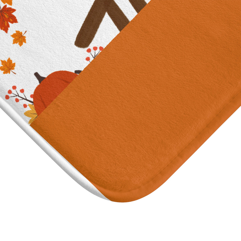Thanksgiving Autumn Bath Mat - "In All Things Give Thanks"