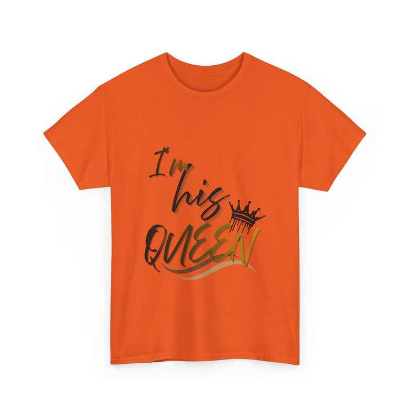 His Queen Unisex Heavy Cotton Tee - Stylish Couples Shirt
