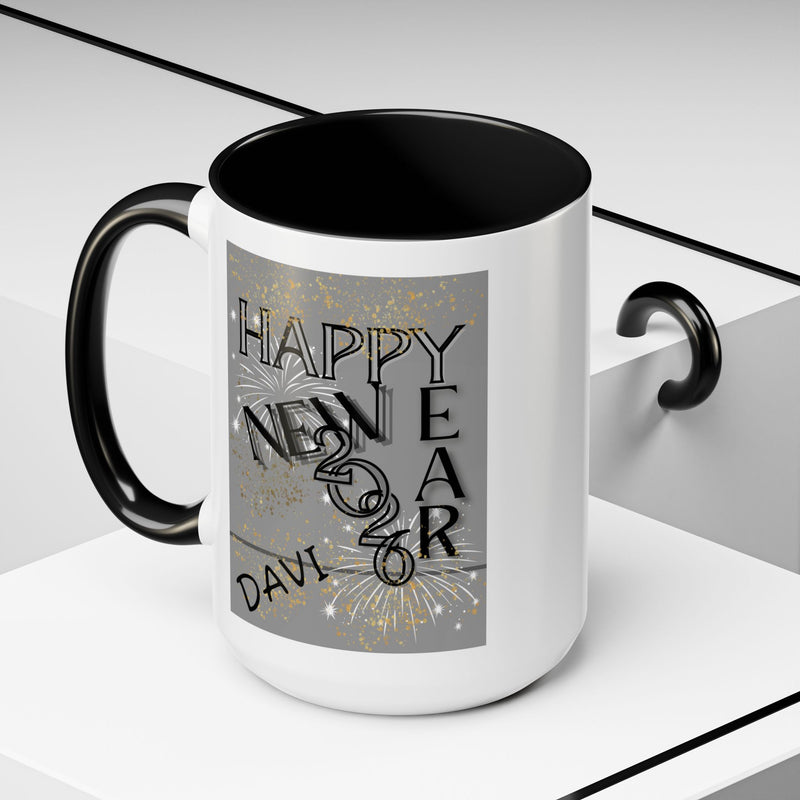 Happy New Year Accent Coffee Mug - 11 & 15oz