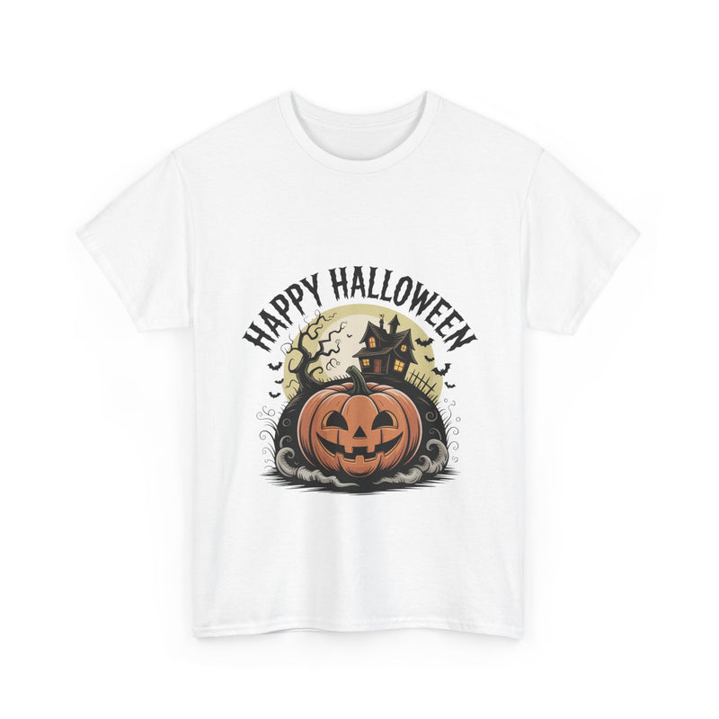 Halloween Pumpkin Tee | Unisex Heavy Cotton Tee | Fall Apparel, Spooky Shirt, Halloween Costume, Autumn Style, Seasonal Gift
