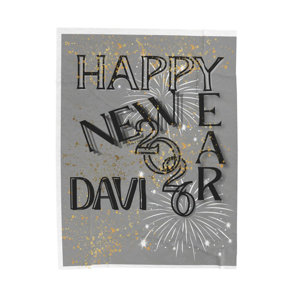 New Year Celebration Velveteen Plush Blanket