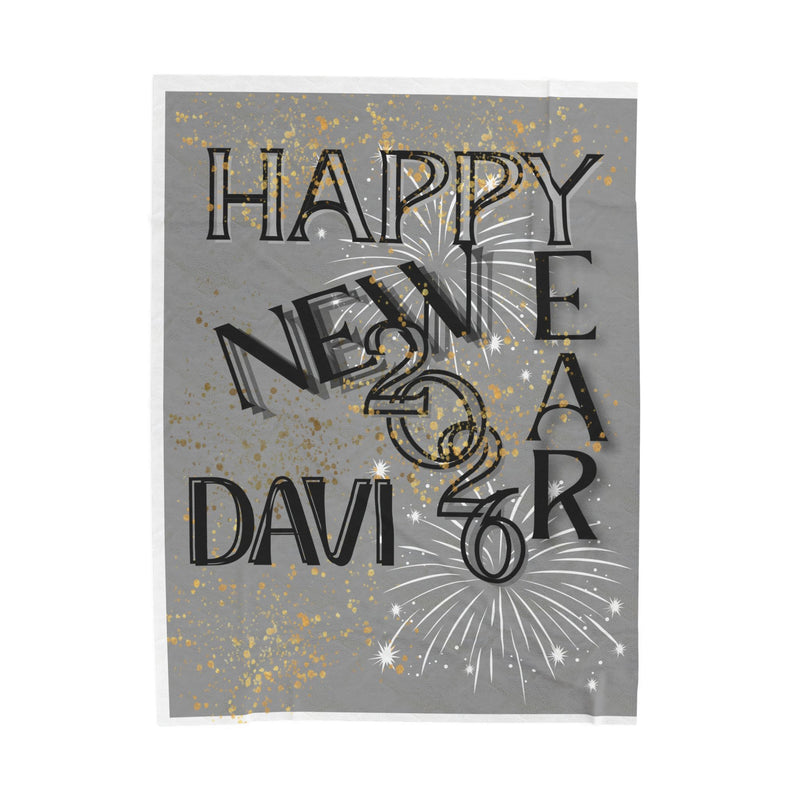 New Year Celebration Velveteen Plush Blanket