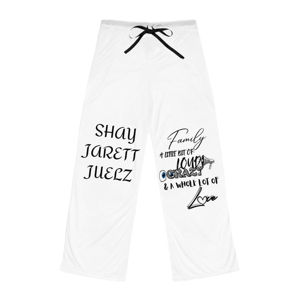 Personalized Women’s Pajama Pants — Custom Name & “Family: A Little Bit of Crazy” Graphic