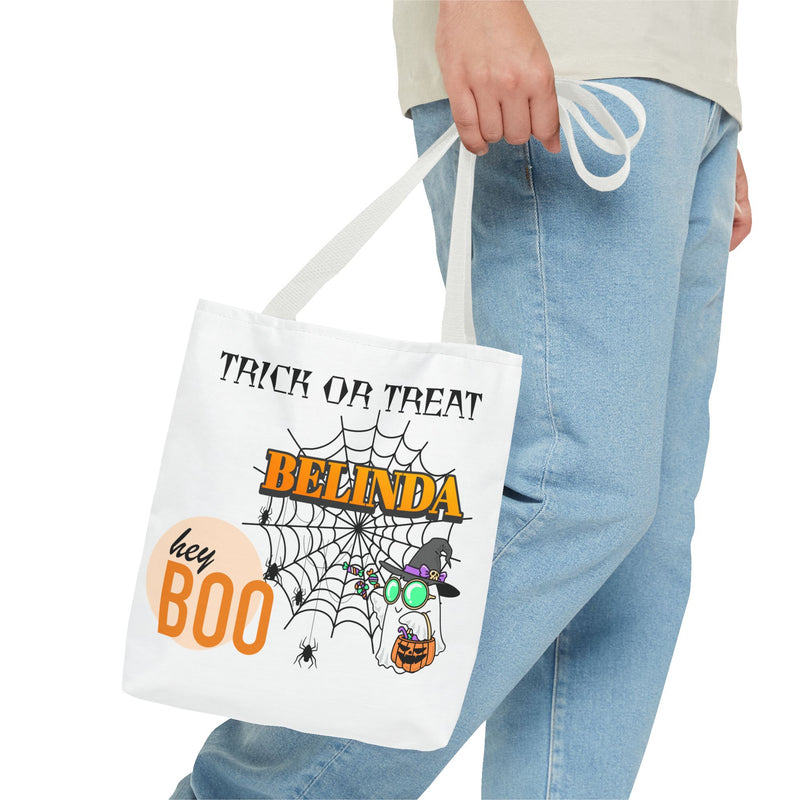 Halloween Tote Bag: Personalized Trick or Treat Bag, Spooky Gift, Custom Name Tote, Fall Accessory, Party Favor