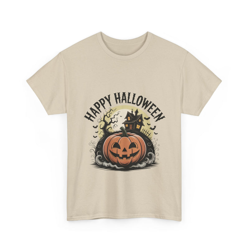 Halloween Pumpkin Tee | Unisex Heavy Cotton Tee | Fall Apparel, Spooky Shirt, Halloween Costume, Autumn Style, Seasonal Gift