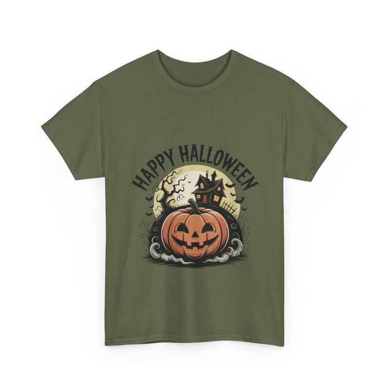 Halloween Pumpkin Tee | Unisex Heavy Cotton Tee | Fall Apparel, Spooky Shirt, Halloween Costume, Autumn Style, Seasonal Gift