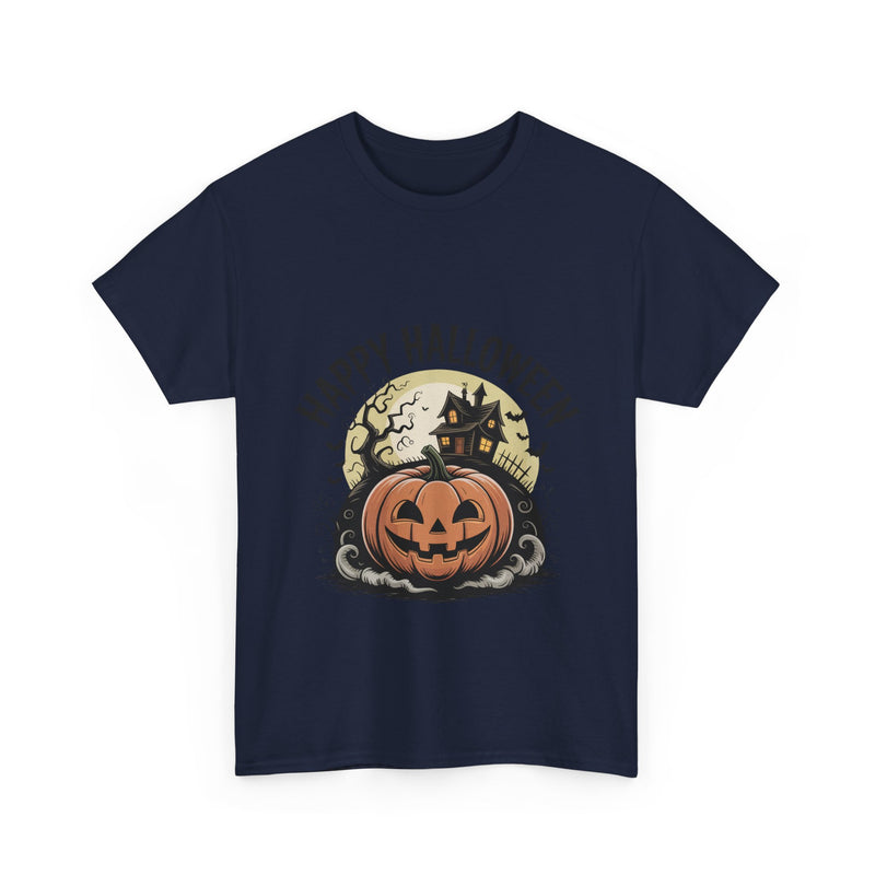Halloween Pumpkin Tee | Unisex Heavy Cotton Tee | Fall Apparel, Spooky Shirt, Halloween Costume, Autumn Style, Seasonal Gift