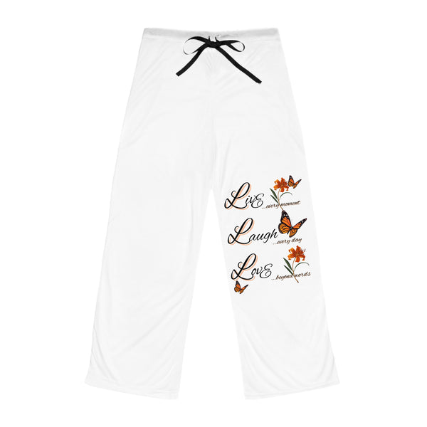 Love Laugh Live Butterfly Pajama Pants — Women's Cozy Lounge Sleepwear