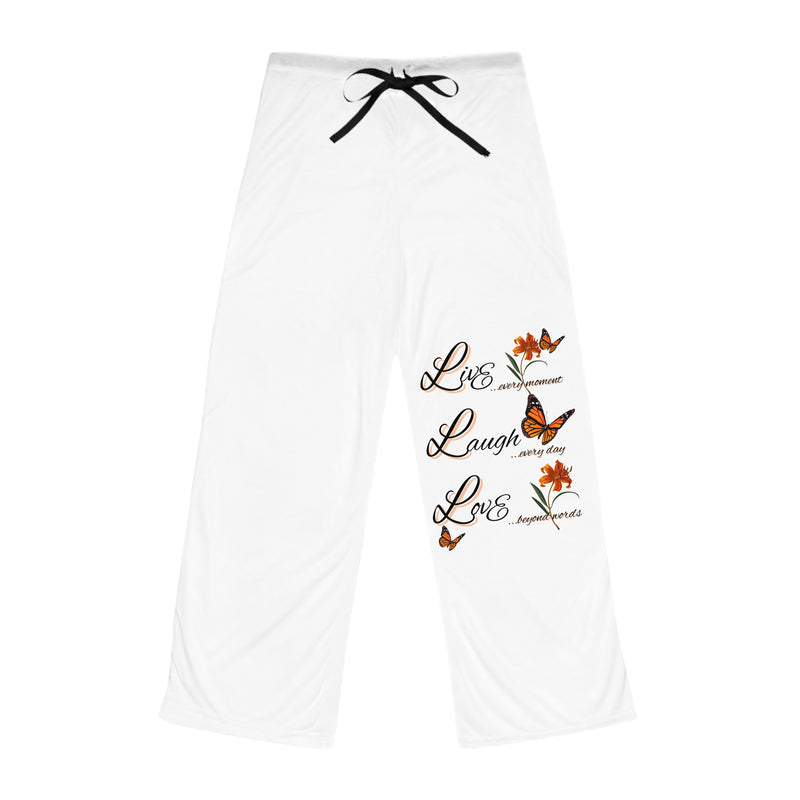 Love Laugh Live Butterfly Pajama Pants — Women's Cozy Lounge Sleepwear
