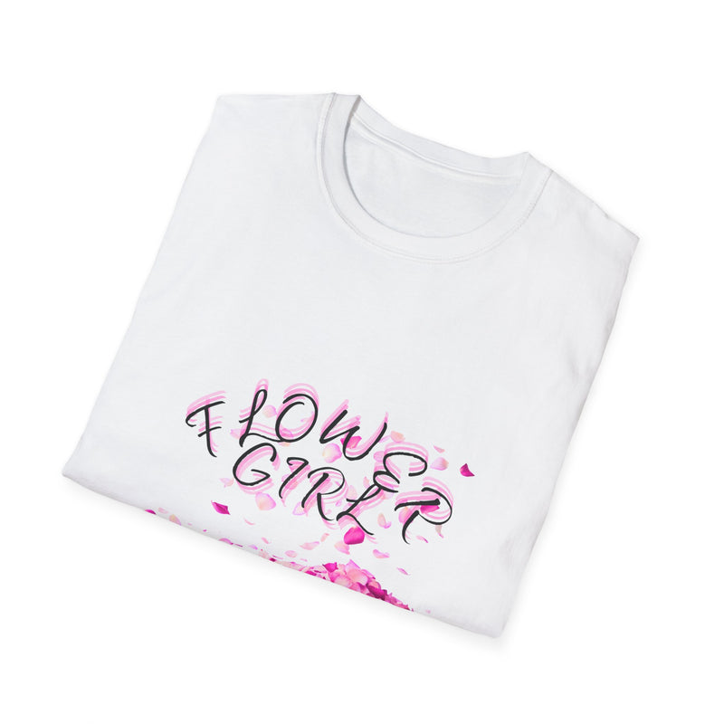 Flower Girl T-Shirt, Softstyle Unisex Tee, Floral Graphic Tee, Perfect for Weddings, Spring Events, Casual Wear, Gift Idea