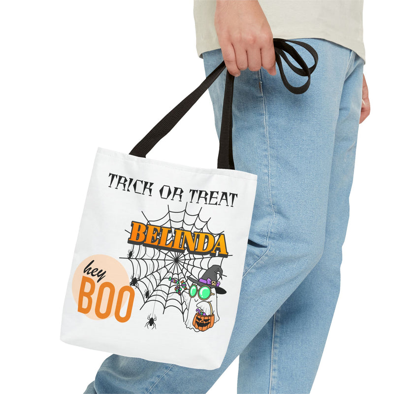 Halloween Tote Bag: Personalized Trick or Treat Bag, Spooky Gift, Custom Name Tote, Fall Accessory, Party Favor