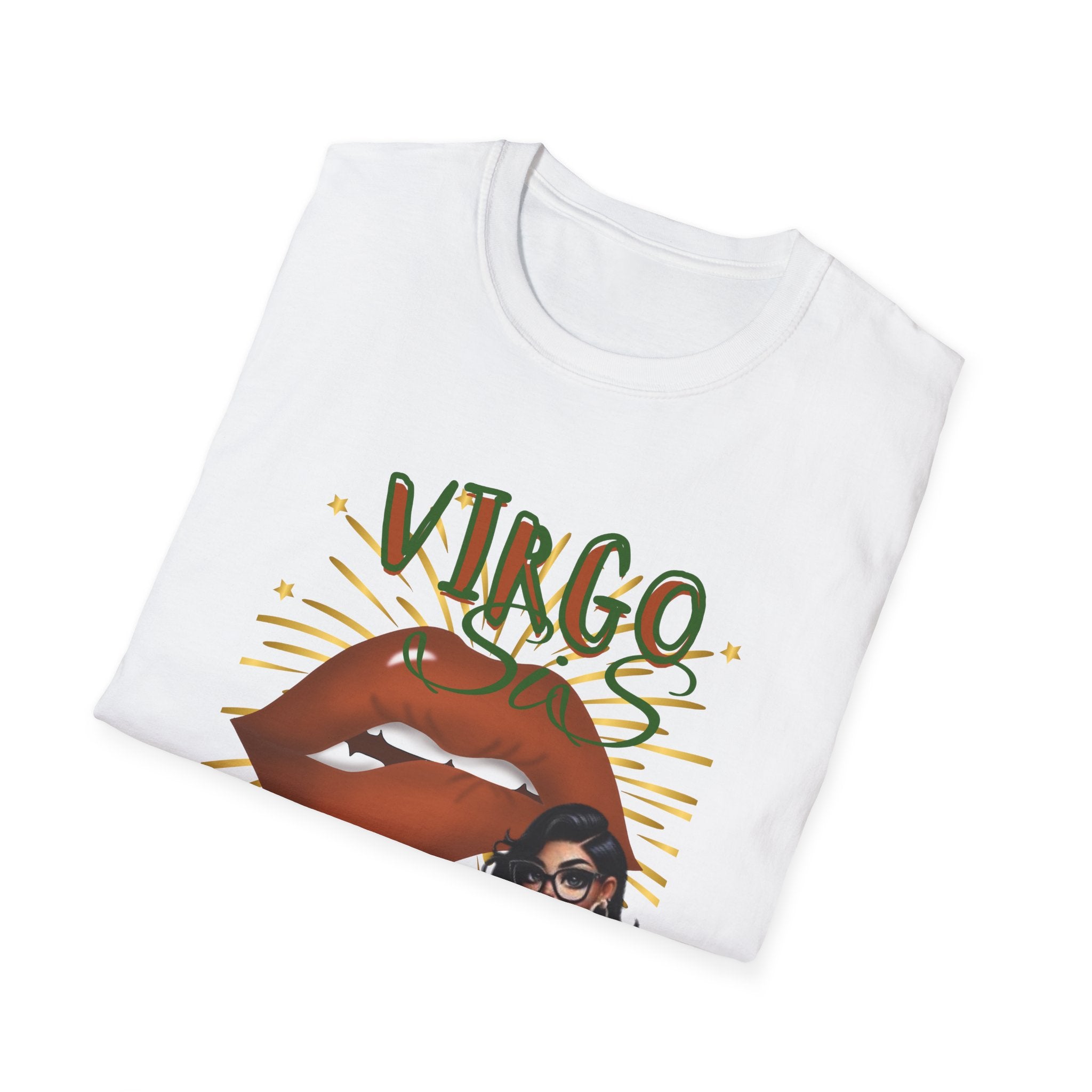 Virgo Lip Print Unisex Softstyle T-Shirt, Astrology Gift, Zodiac Tee, Birthday Apparel, Horoscope Shirt