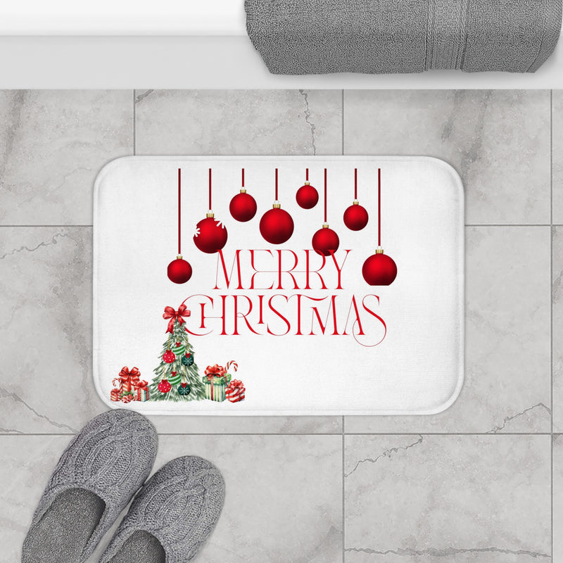 Christmas Bath Mat with Merry Christmas Design