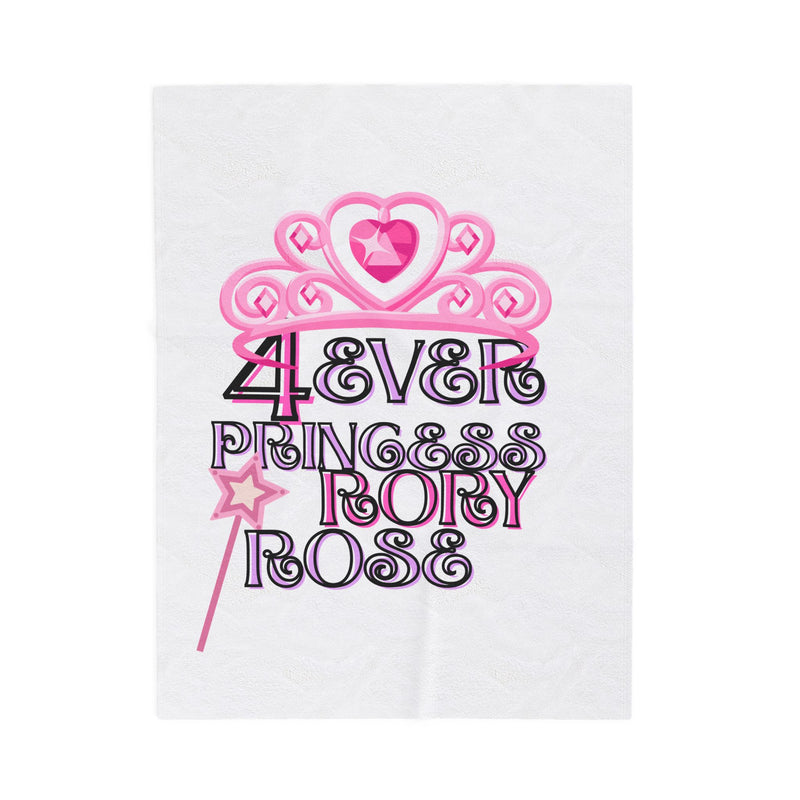 Whimsical Princess Velveteen Plush Blanket, Cozy Throw for Kids, Gift for Birthdays, Baby Showers, Nursery Decor, 4ever Princess