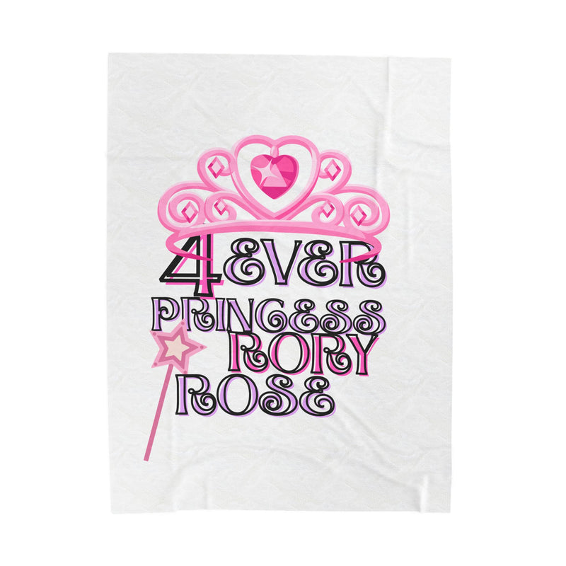 Whimsical Princess Velveteen Plush Blanket, Cozy Throw for Kids, Gift for Birthdays, Baby Showers, Nursery Decor, 4ever Princess