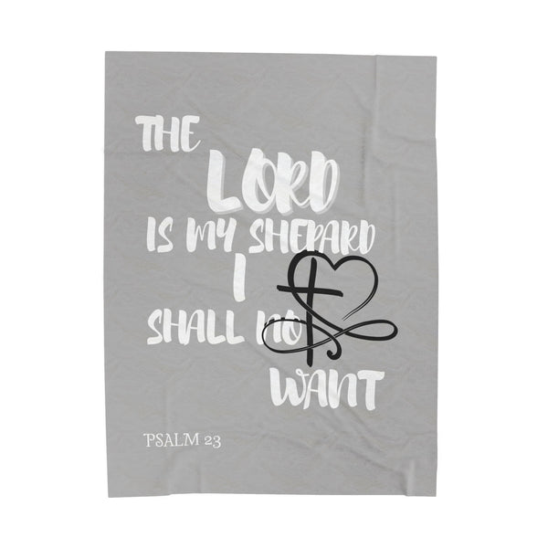 Inspirational Velveteen Plush Blanket - Psalm 23