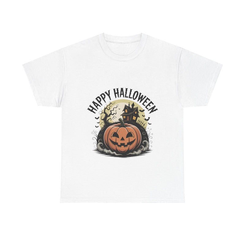Halloween Pumpkin Tee | Unisex Heavy Cotton Tee | Fall Apparel, Spooky Shirt, Halloween Costume, Autumn Style, Seasonal Gift
