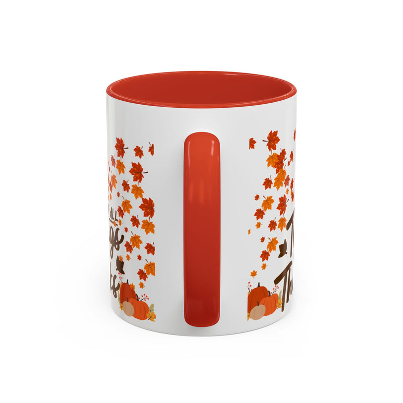 Thanksgiving Accent Coffee Mug - 'In All Things Give Thanks'