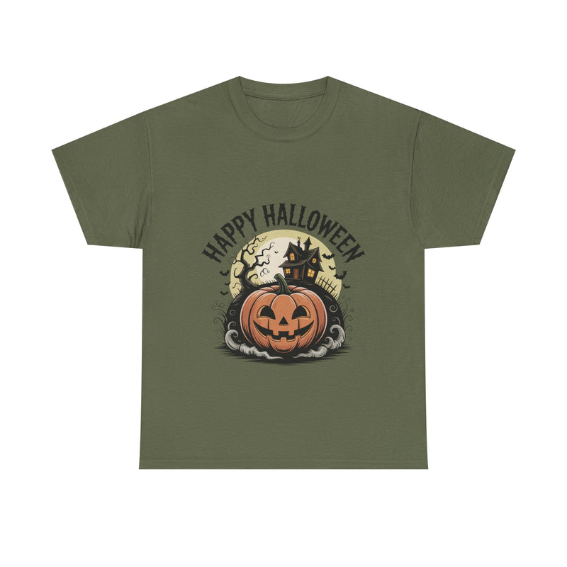 Halloween Pumpkin Tee | Unisex Heavy Cotton Tee | Fall Apparel, Spooky Shirt, Halloween Costume, Autumn Style, Seasonal Gift
