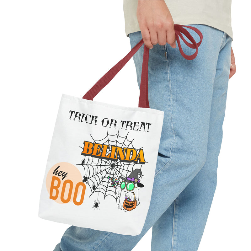 Halloween Tote Bag: Personalized Trick or Treat Bag, Spooky Gift, Custom Name Tote, Fall Accessory, Party Favor