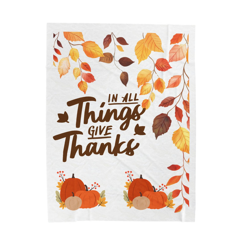 Thanksgiving Velveteen Plush Blanket - Cozy Autumn Decor