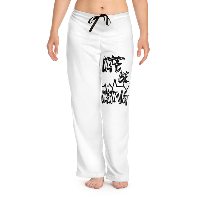 Women's Pajama Pants — 'Life Be Beating' Graphic Lounge Sleepwear