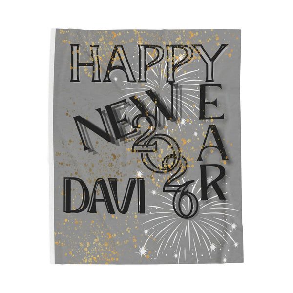 New Year Celebration Velveteen Plush Blanket