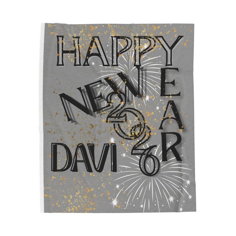 New Year Celebration Velveteen Plush Blanket