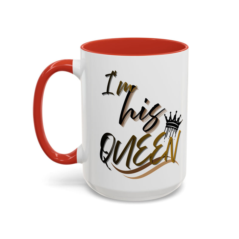 His Queen Accent Coffee Mug - Stylish Ceramic Mug for Couples