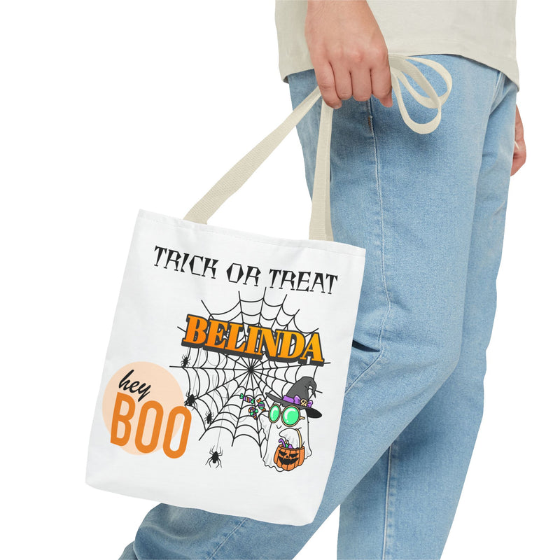Halloween Tote Bag: Personalized Trick or Treat Bag, Spooky Gift, Custom Name Tote, Fall Accessory, Party Favor