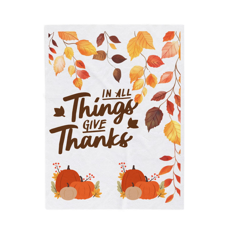 Thanksgiving Velveteen Plush Blanket - Cozy Autumn Decor
