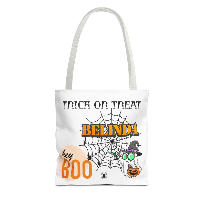 Halloween Tote Bag: Personalized Trick or Treat Bag, Spooky Gift, Custom Name Tote, Fall Accessory, Party Favor