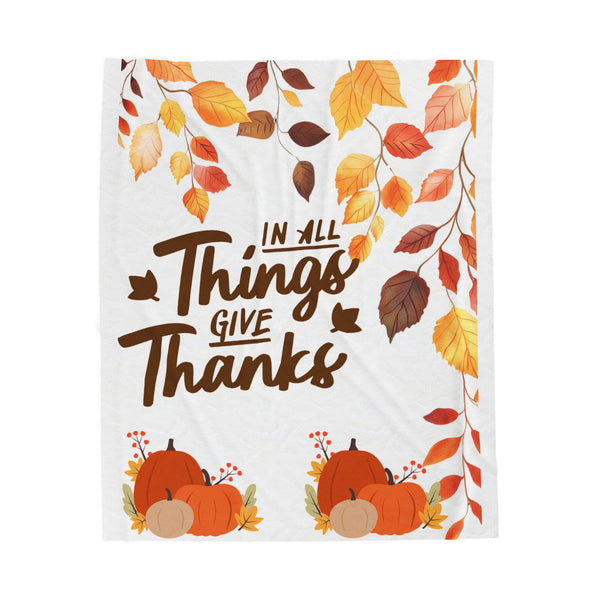 Thanksgiving Velveteen Plush Blanket - Cozy Autumn Decor