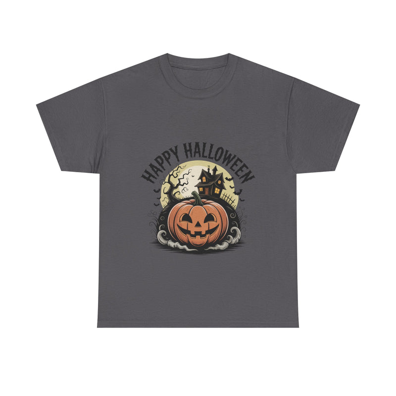 Halloween Pumpkin Tee | Unisex Heavy Cotton Tee | Fall Apparel, Spooky Shirt, Halloween Costume, Autumn Style, Seasonal Gift