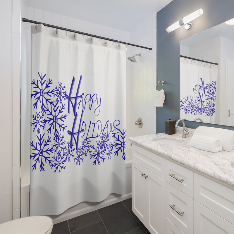 Happy Holidays Snowflake Shower Curtain
