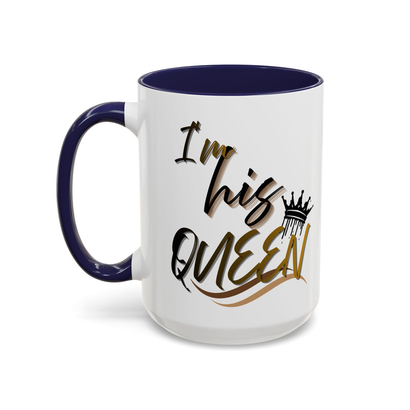 His Queen Accent Coffee Mug - Stylish Ceramic Mug for Couples