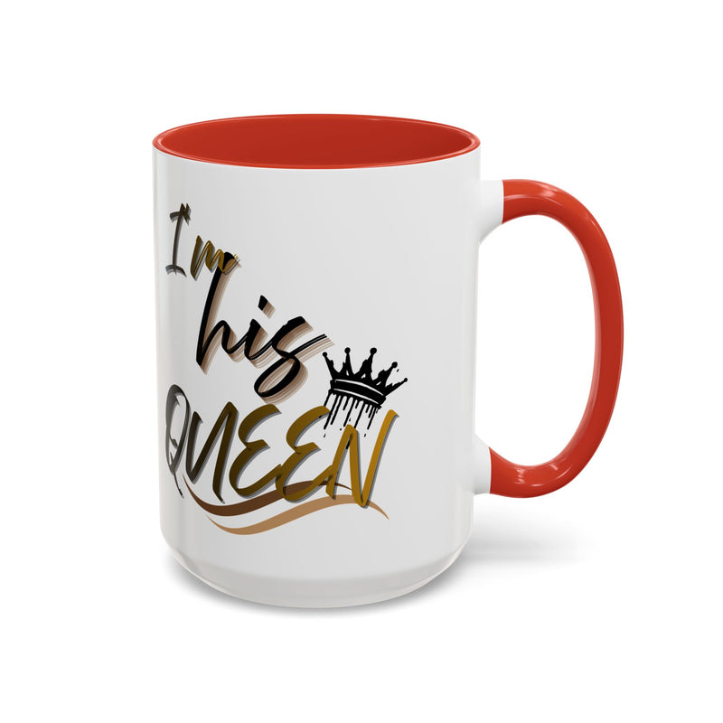 His Queen Accent Coffee Mug - Stylish Ceramic Mug for Couples